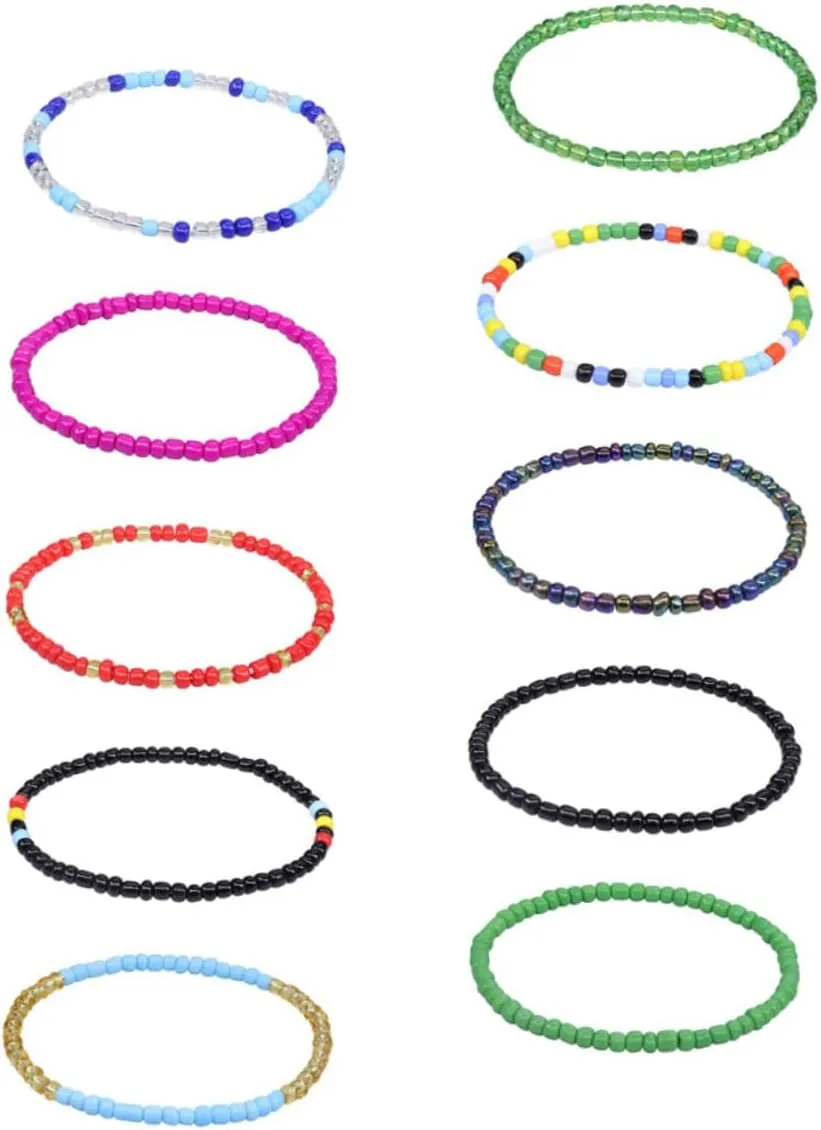 10Pcs Style Beaded Anklet for Summer Beach Ankle Chain Jewelry for Women and Men for Shirts and Dresses Lightweight Foot Jewelry