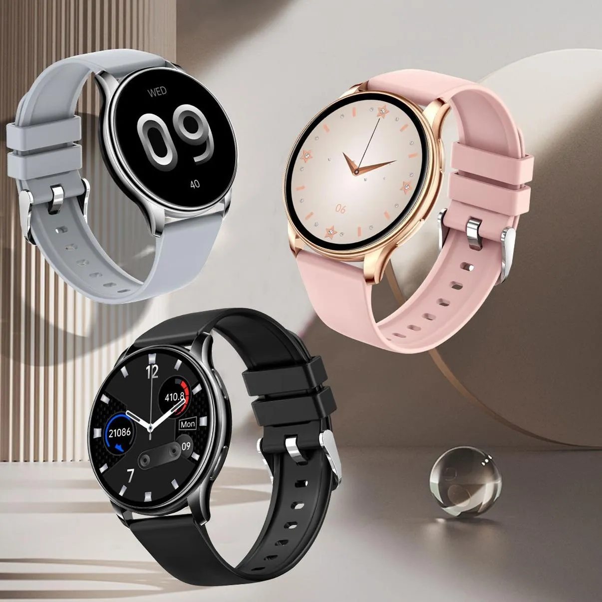 1.32 Inch Health Monitoring Smart Watch With Password Lock