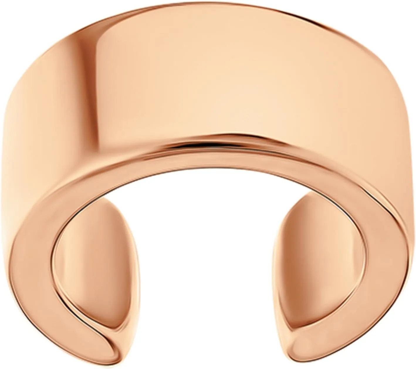 14k Rose Gold Flat Round Ear Cuffs, Flat Cuff Earring, No Piercing, Open Conch Wrap, Wide Single Ear Cuff, Gifts For Her.