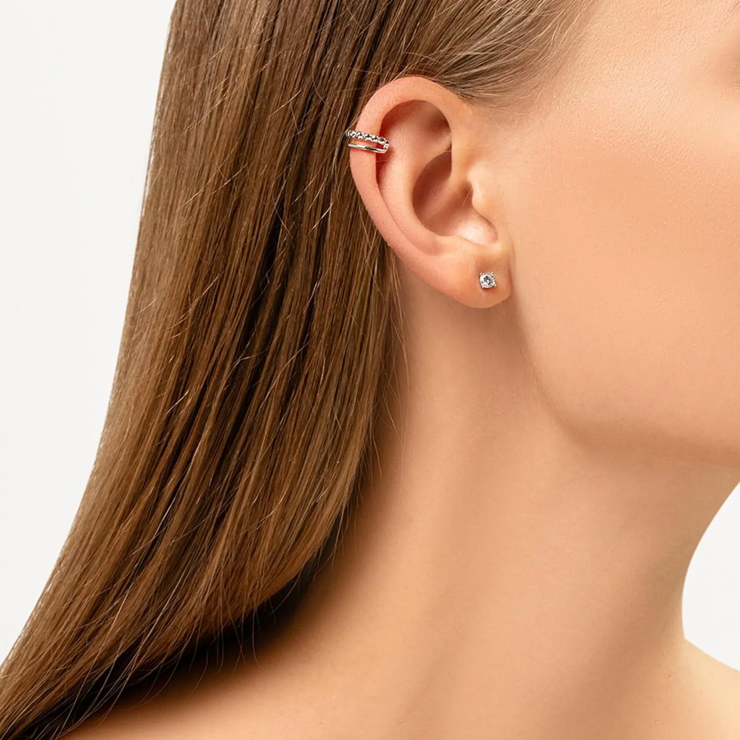 14k Solid Gold Puffy Beaded Ear Cuff, Double Wrap Non-Pierced Cartilage Cuff, Open Conch Cuff Earring Gift for Her.