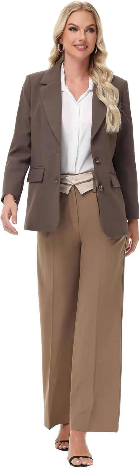 2025 Women Trendy Chic Breathable Casual Office Dress Pant with Removable Adjustable Waistband Belt