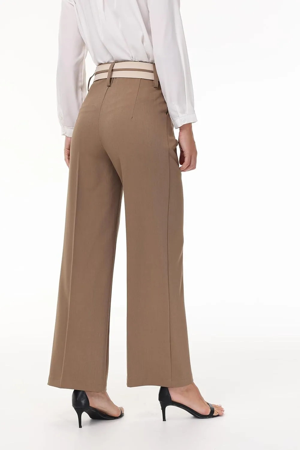 2025 Women Trendy Chic Breathable Casual Office Dress Pant with Removable Adjustable Waistband Belt