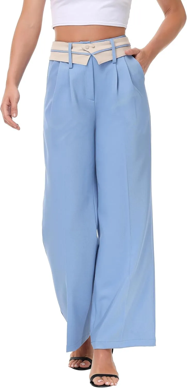 2025 Women Trendy Chic Breathable Casual Office Dress Pant with Removable Adjustable Waistband Belt