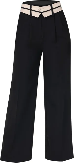 2025 Women Trendy Chic Breathable Casual Office Dress Pant with Removable Adjustable Waistband Belt
