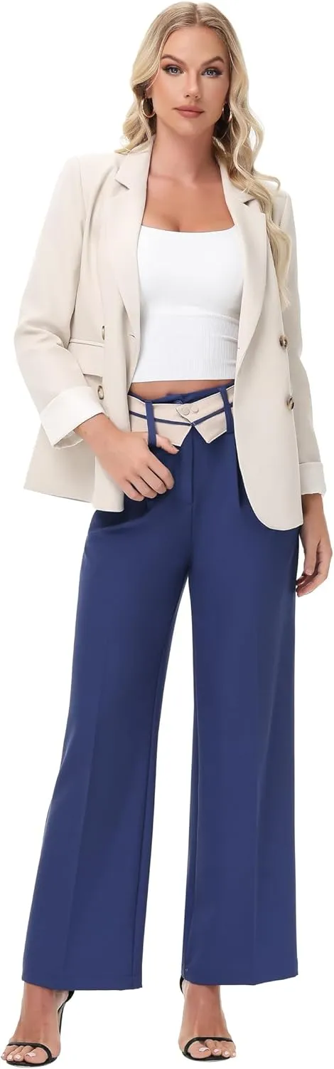 2025 Women Trendy Chic Breathable Casual Office Dress Pant with Removable Adjustable Waistband Belt