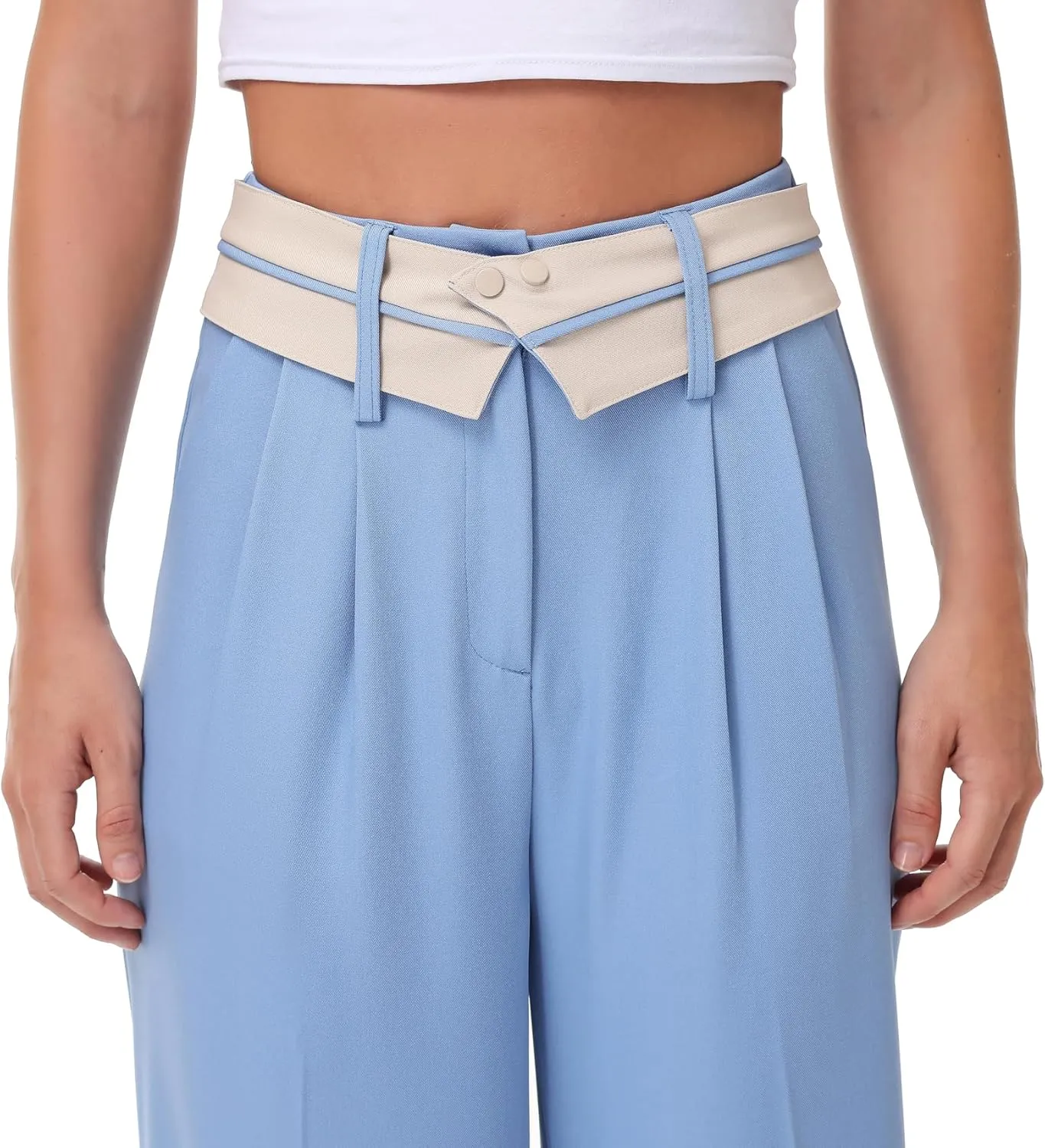 2025 Women Trendy Chic Breathable Casual Office Dress Pant with Removable Adjustable Waistband Belt