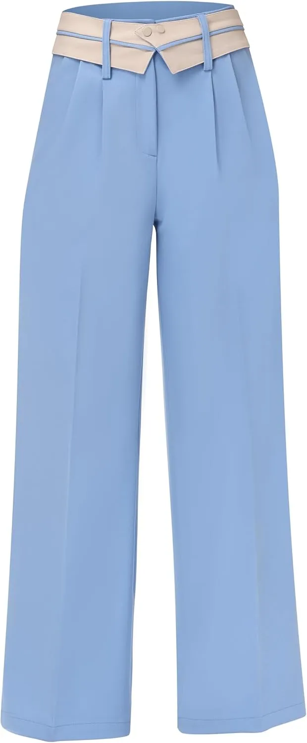 2025 Women Trendy Chic Breathable Casual Office Dress Pant with Removable Adjustable Waistband Belt