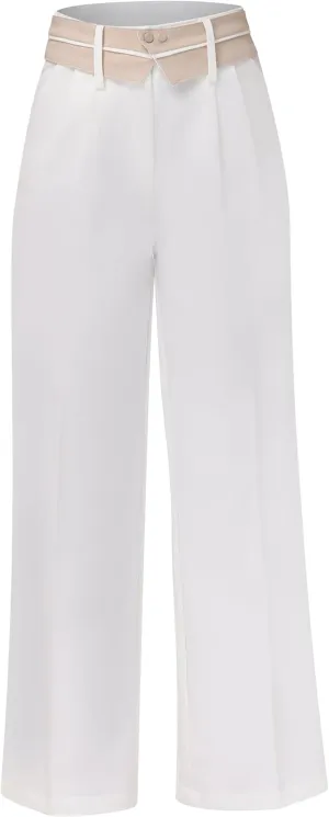 2025 Women Trendy Chic Breathable Casual Office Dress Pant with Removable Adjustable Waistband Belt
