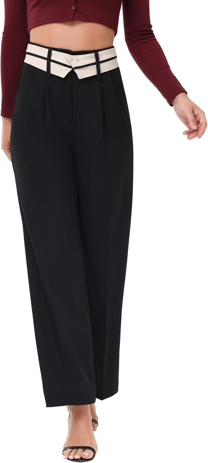 2025 Women Trendy Chic Breathable Casual Office Dress Pant with Removable Adjustable Waistband Belt