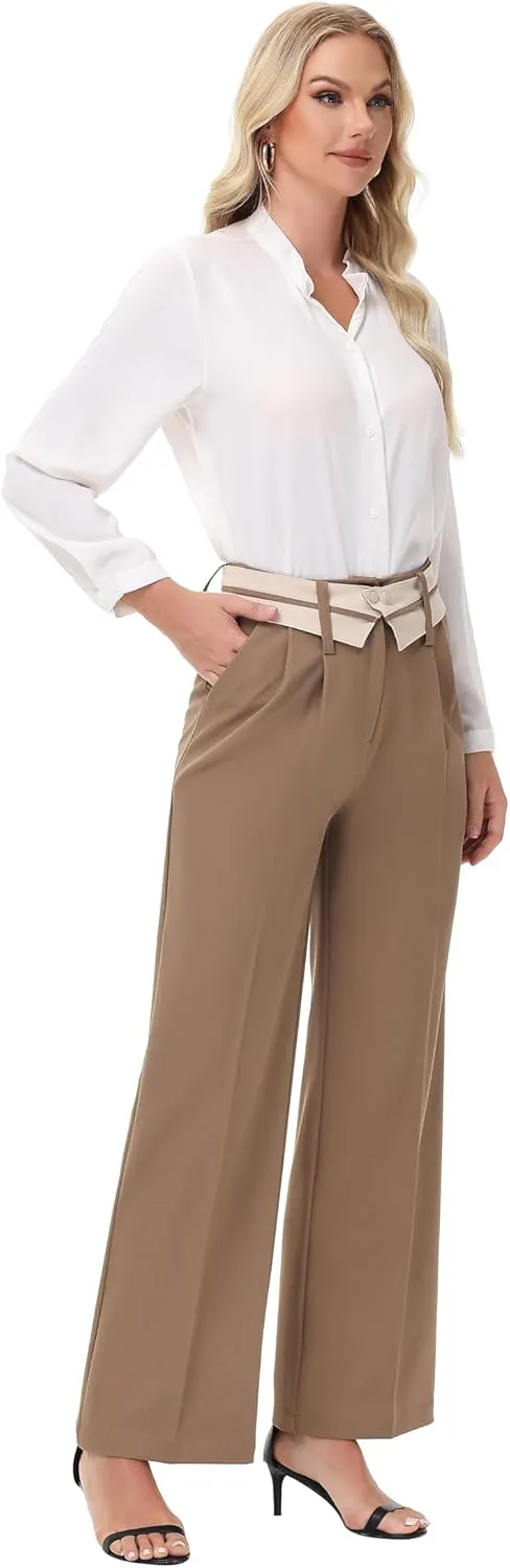 2025 Women Trendy Chic Breathable Casual Office Dress Pant with Removable Adjustable Waistband Belt