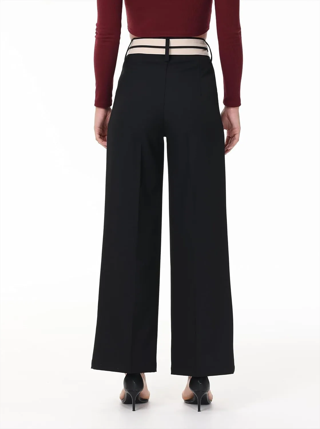 2025 Women Trendy Chic Breathable Casual Office Dress Pant with Removable Adjustable Waistband Belt