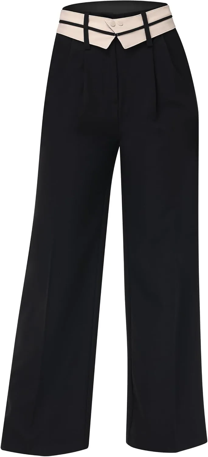2025 Women Trendy Chic Breathable Casual Office Dress Pant with Removable Adjustable Waistband Belt