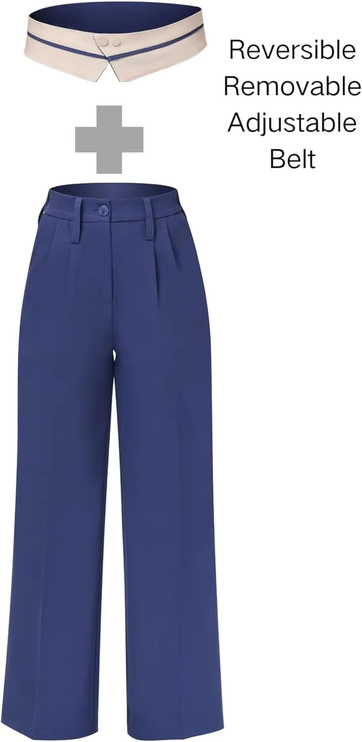 2025 Women Trendy Chic Breathable Casual Office Dress Pant with Removable Adjustable Waistband Belt