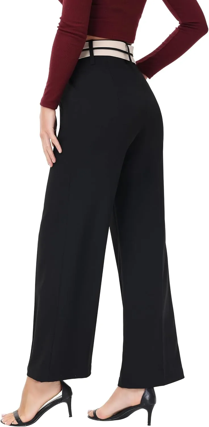 2025 Women Trendy Chic Breathable Casual Office Dress Pant with Removable Adjustable Waistband Belt