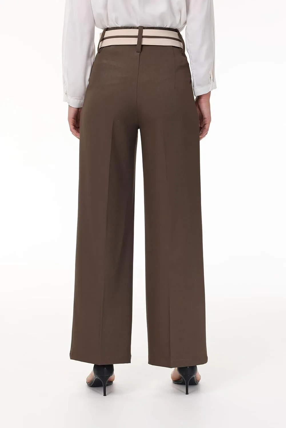 2025 Women Trendy Chic Breathable Casual Office Dress Pant with Removable Adjustable Waistband Belt