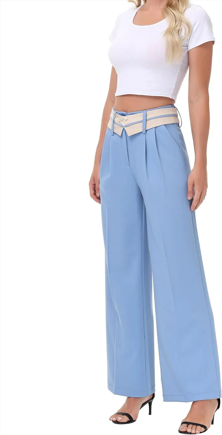 2025 Women Trendy Chic Breathable Casual Office Dress Pant with Removable Adjustable Waistband Belt