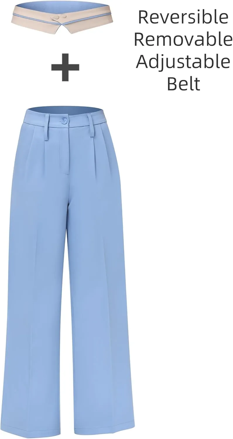 2025 Women Trendy Chic Breathable Casual Office Dress Pant with Removable Adjustable Waistband Belt