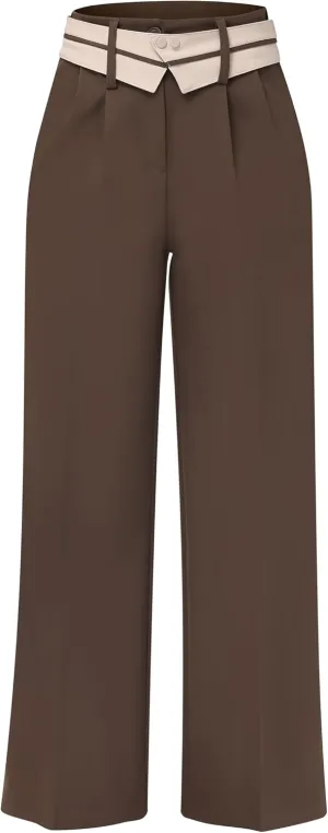 2025 Women Trendy Chic Breathable Casual Office Dress Pant with Removable Adjustable Waistband Belt