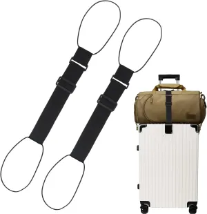 2PCS Luggage Straps Bag Bungee Luggage Straps Suitcase Adjustable Belt - Add a Bag Easy to Travel Suitcase Elastic Strap Belt Luggage Accessories