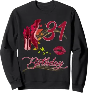 31th Birthday Butterflies High Heels Sweatshirt