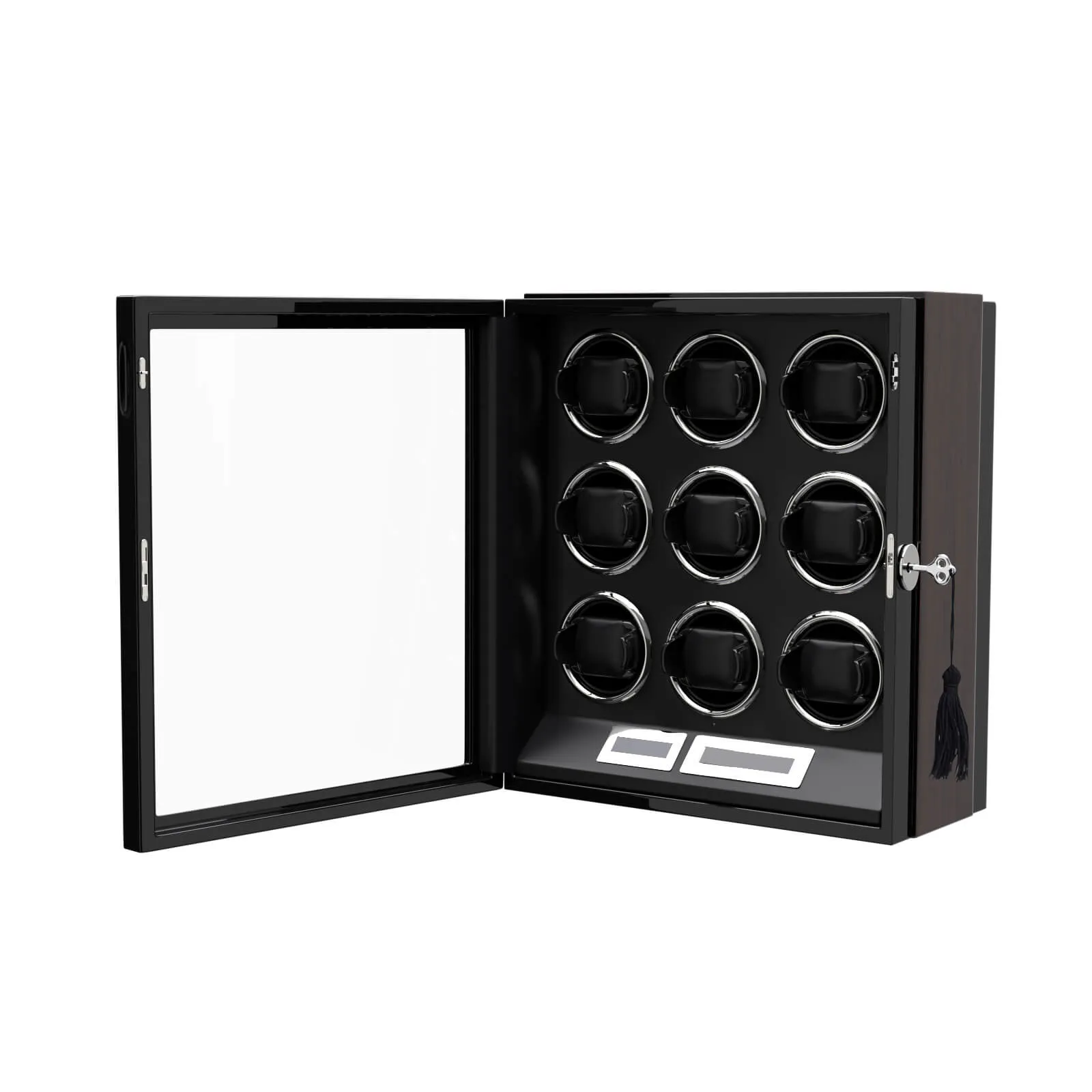 9 Watch Winder for Automatic Watches LCD Touchscreen Remote Control Quiet Mabuchi Motors