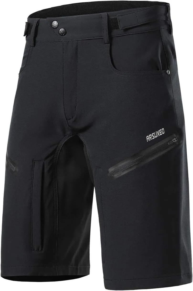 ARSUXEO Mens Bike Shorts,Cycling Shorts,Mountain Bike Shorts Loose Fit with Moisture-Wicking Waistband