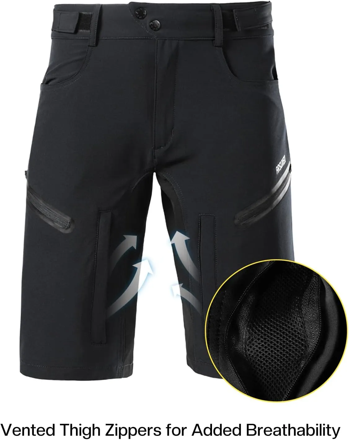 ARSUXEO Mens Bike Shorts,Cycling Shorts,Mountain Bike Shorts Loose Fit with Moisture-Wicking Waistband