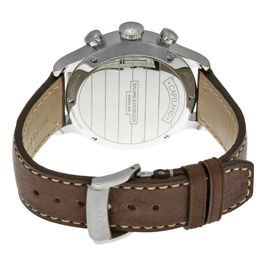 Baume and Mercier Capeland White Dial Chronograph Men's Watch 10000