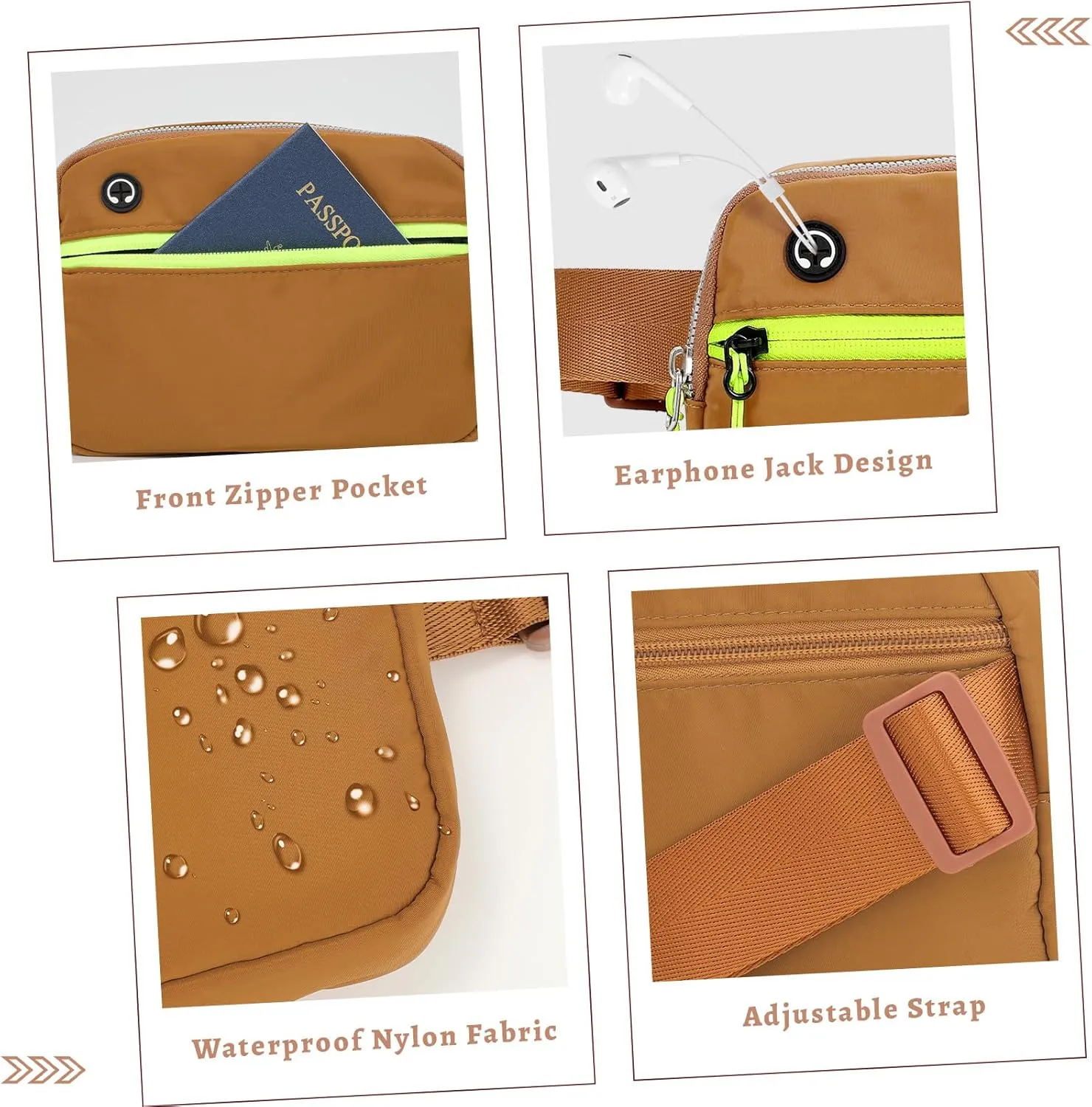 Belt Bag for Women Crossbody Fashion Waist Packs with Adjustable Strap, Waterproof Fanny Packs for Running Hiking Cycling Traveling