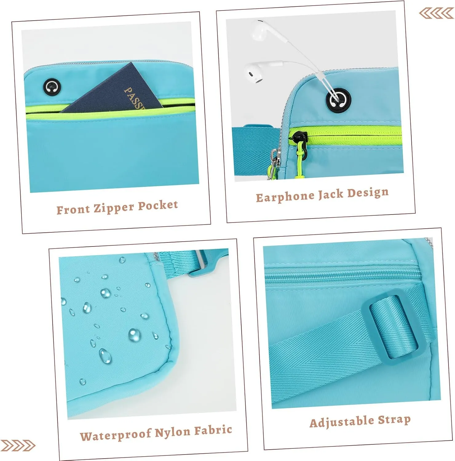 Belt Bag for Women Crossbody Fashion Waist Packs with Adjustable Strap, Waterproof Fanny Packs for Running Hiking Cycling Traveling