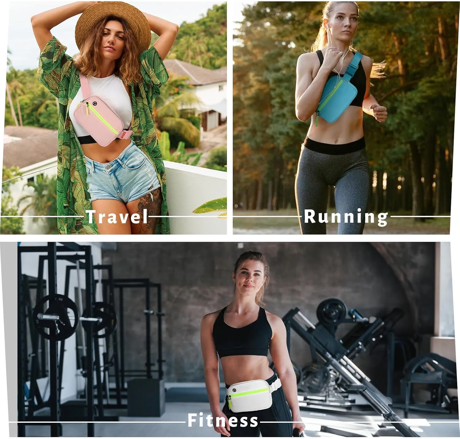 Belt Bag for Women Crossbody Fashion Waist Packs with Adjustable Strap, Waterproof Fanny Packs for Running Hiking Cycling Traveling