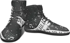 Binienty PU Leather Lace up Flat Shoes Men Women High Top Barefoot Sneakers Zero Drop Non Slip Daily Footwear