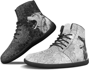 Binienty Wide Box Barefoot Shoes Men Women Wolf High Top Minimalist Ankle Boots Anti Skid Zero Drop Sole