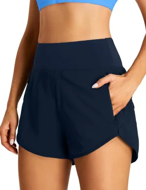 BMJL Women's High Waisted Athletic Shorts Pocket Workout Shorts Gym Sporty Running Shorts