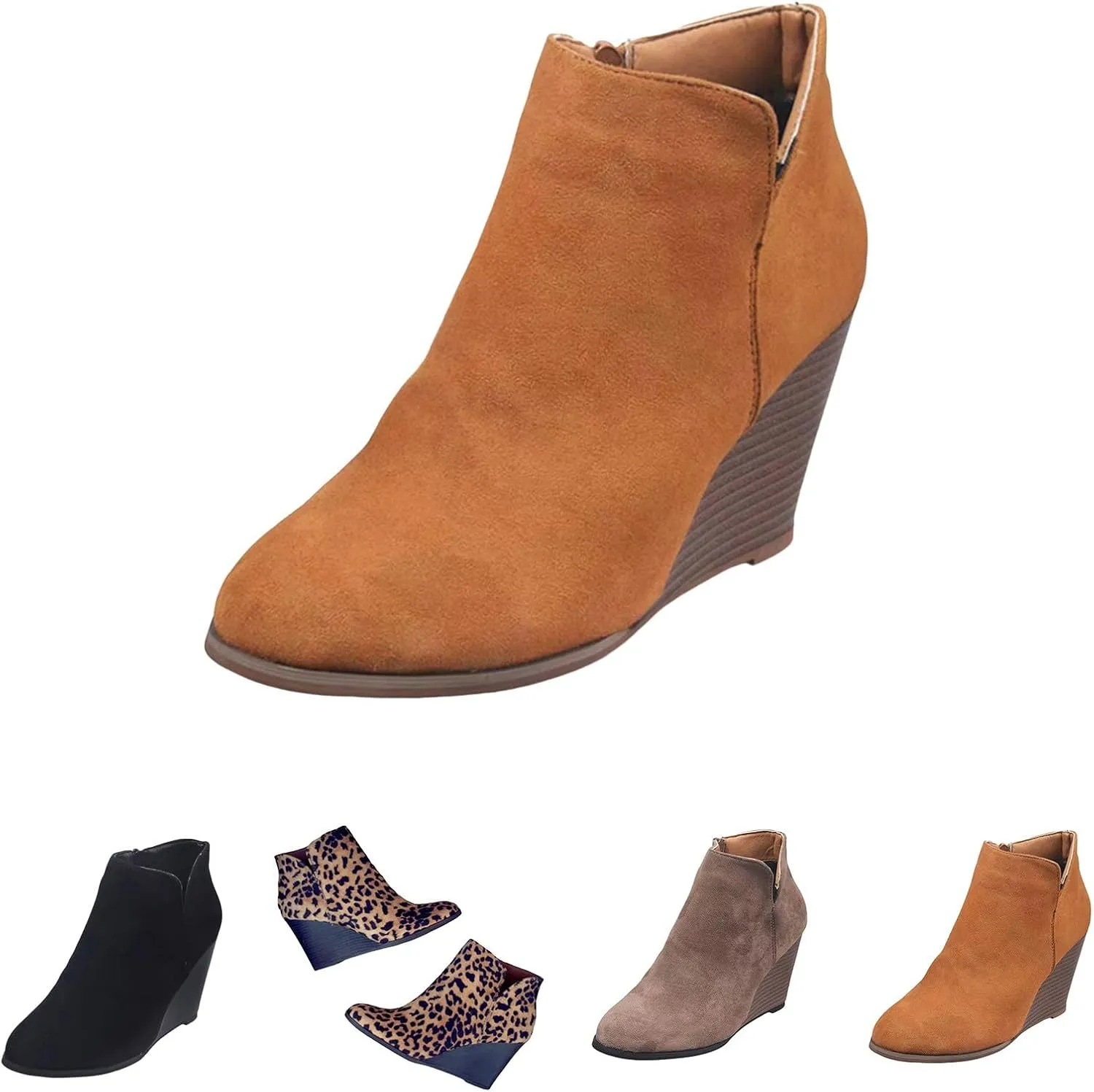 Botines De Mujer Casual Boots for Women Denim Boots Low Heel Dress Boots for Women Ankle Boots for Women with Heel Leather Women's Wide Width Flat Booties