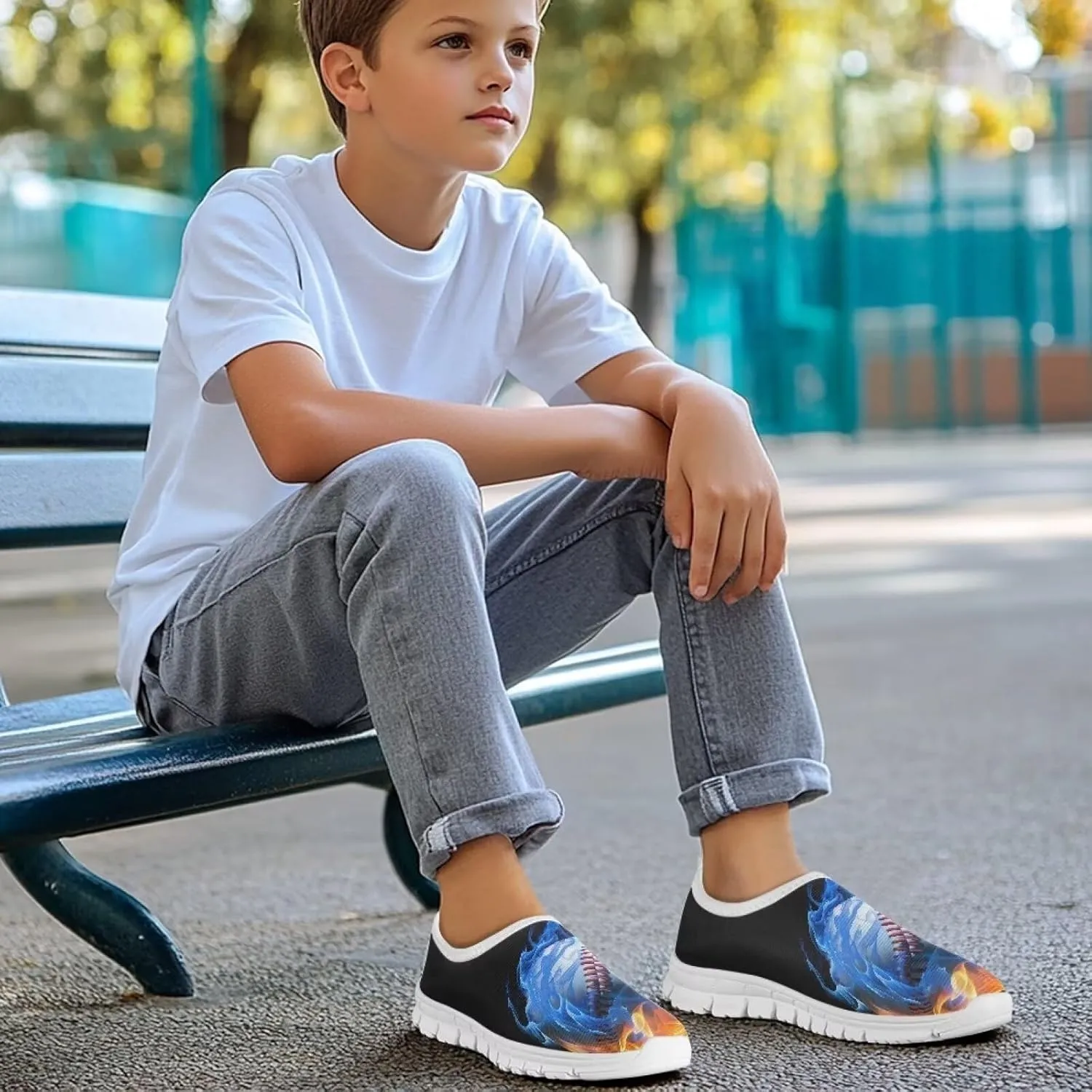 Boys Cool Slip-On Flat Lightweight Shoes Walking Casual Comfortable Travel Outdoor School Shoes Big Kids US Size 11-15