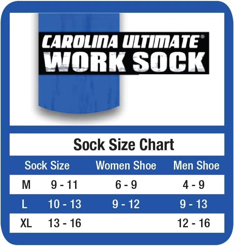 Carolina Ultimate Men's Steel Toe Boot Cushion Work Crew Socks 4 Pair Pack