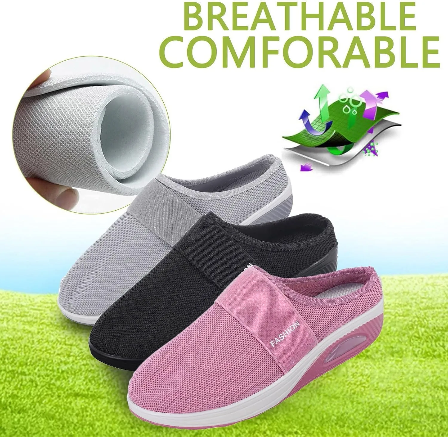 Cathalem Walking Shoes for Women Extra Wide Width Sneakers Running Shoes Light Mules Shoes Comfortable Sneakers