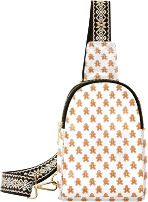 Christmas Gingerbread Man Sling Bag for Women Fanny Packs for Women Small Leather Fanny Pack Crossbody Bags Fashion Waist Packs Chest Bag for Travel 21341649