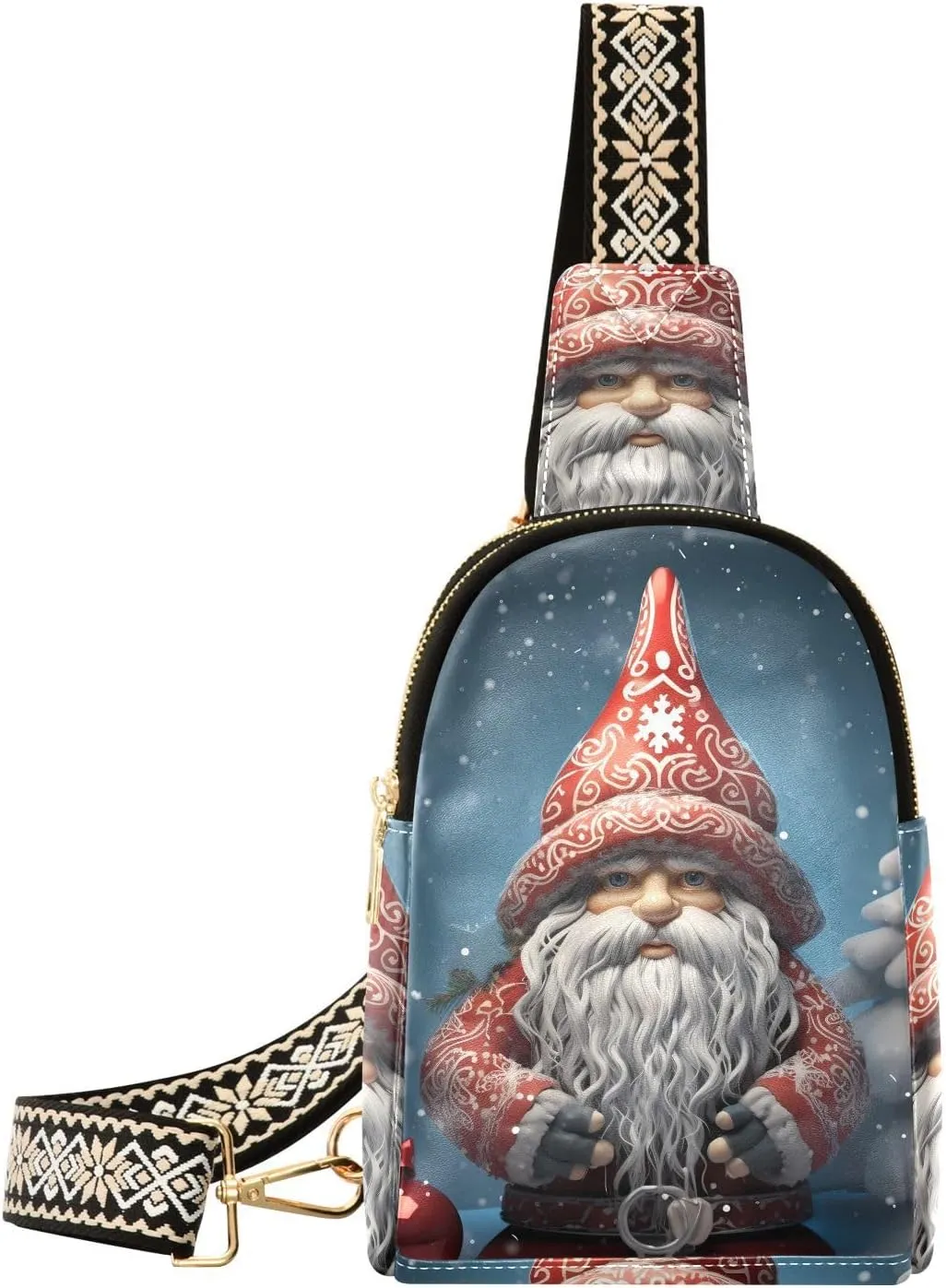 Christmas Gnome Sling Bag for Women Fanny Packs for Women Small Leather Fanny Pack Crossbody Bags Fashion Waist Packs Chest Bag for Travel 21341244