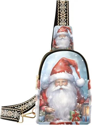 Christmas Gnome Sling Bag for Women Fanny Packs for Women Small Leather Fanny Pack Crossbody Bags Fashion Waist Packs Chest Bag for Travel 21341253