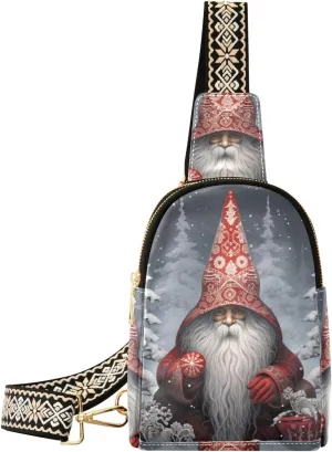 Christmas Gnome Sling Bag for Women Fanny Packs for Women Small Leather Fanny Pack Crossbody Bags Fashion Waist Packs Chest Bag for Travel 21341294
