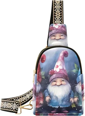 Christmas Gnome Sling Bag for Women Fanny Packs for Women Small Leather Fanny Pack Crossbody Bags Fashion Waist Packs Chest Bag for Travel 21341488