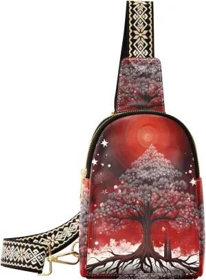Christmas Tree Sling Bag for Women Fanny Packs for Women Small Leather Fanny Pack Crossbody Bags Fashion Waist Packs Chest Bag for Travel 21341214