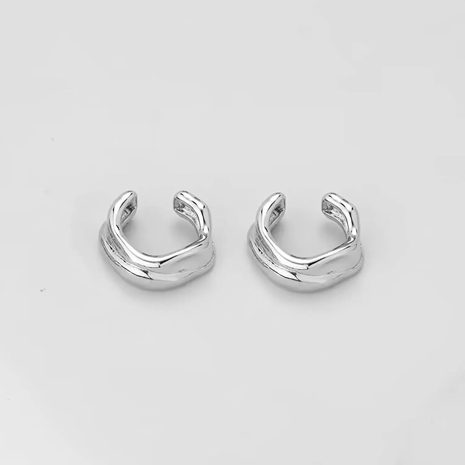 Chunky Sculptural Ear Cuffs Non Piercing for Women - Dainty 14K Gold Plated Cuff Earring Thick Cartilage Earrings Jewelry