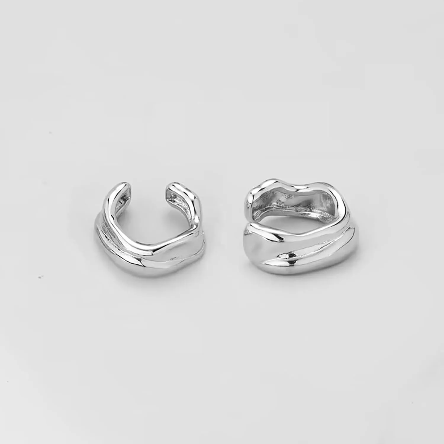 Chunky Sculptural Ear Cuffs Non Piercing for Women - Dainty 14K Gold Plated Cuff Earring Thick Cartilage Earrings Jewelry