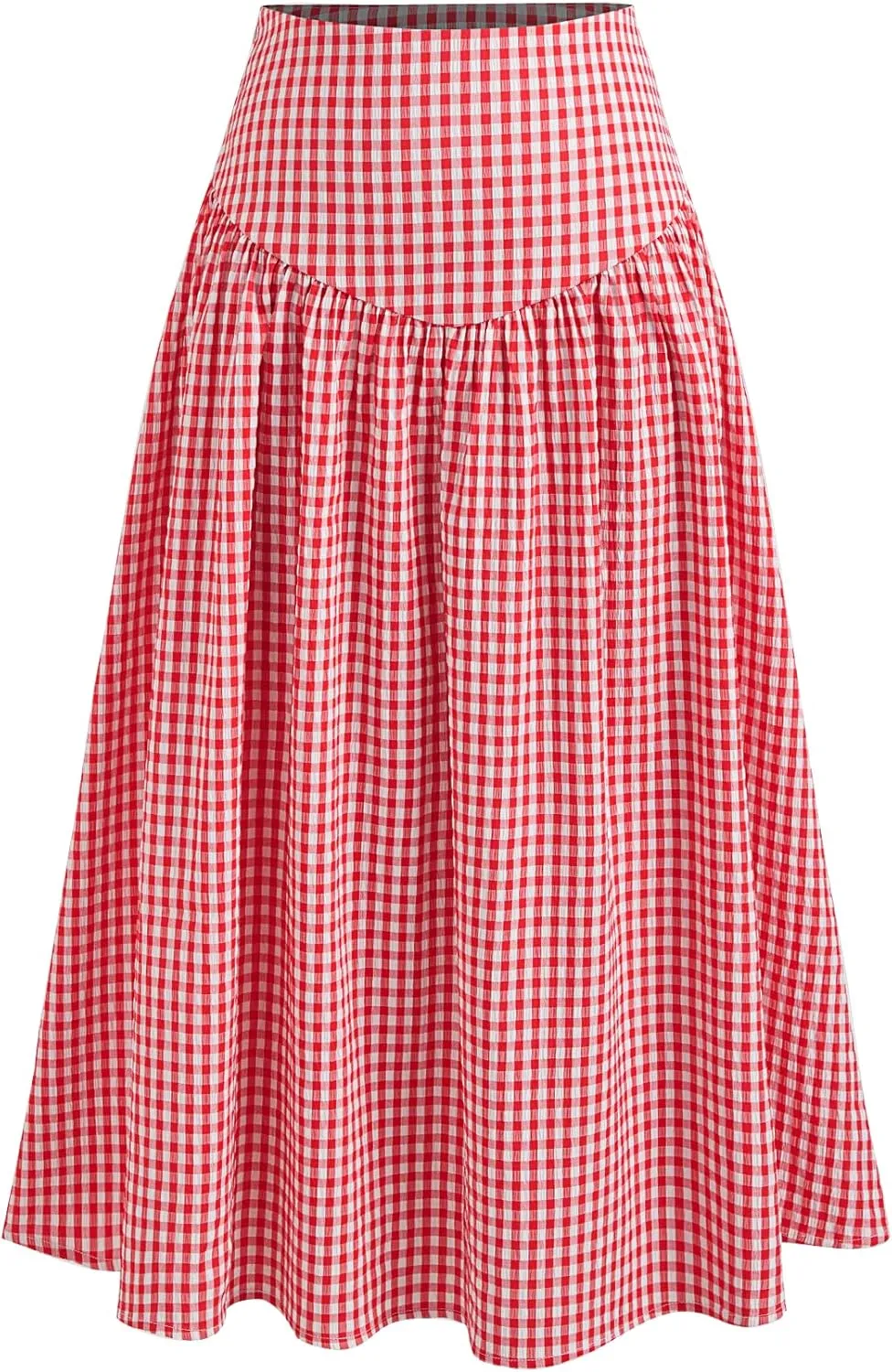 CIDER Gingham Long Skirts for Women Maxi Plaid Skirt A Line High Waist Summer Skirts Casual Trendy 2025