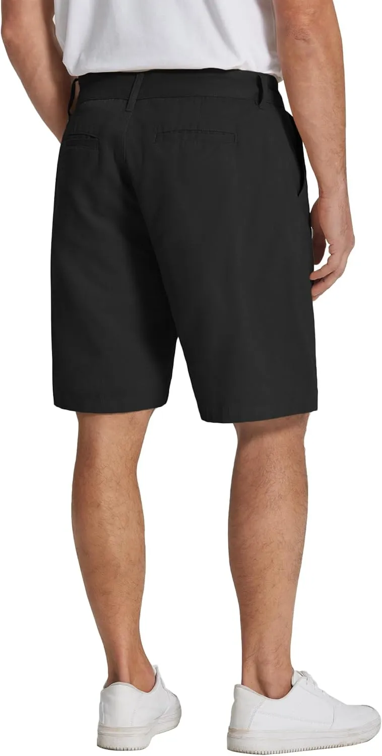 COOFANDY Mens Casual Shorts Cotton Flat Front Shorts Chino Drawstring Shorts with Pocket