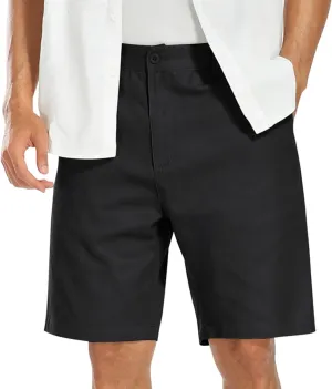COOFANDY Mens Casual Shorts Cotton Flat Front Shorts Chino Drawstring Shorts with Pocket