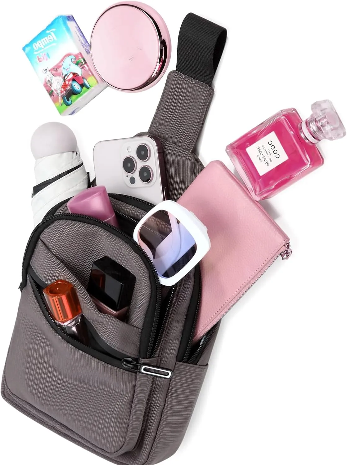 Crossbody Small Sling Backpack Sling Bag for Women Men, Chest Bag Daypack Crossbody for Travel Sport Running Hiking